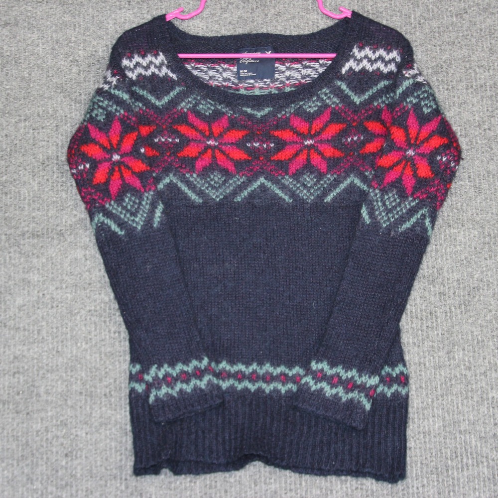 American Eagle Outfitters Sweater Womens Medium Fair Isle Knit Pullover